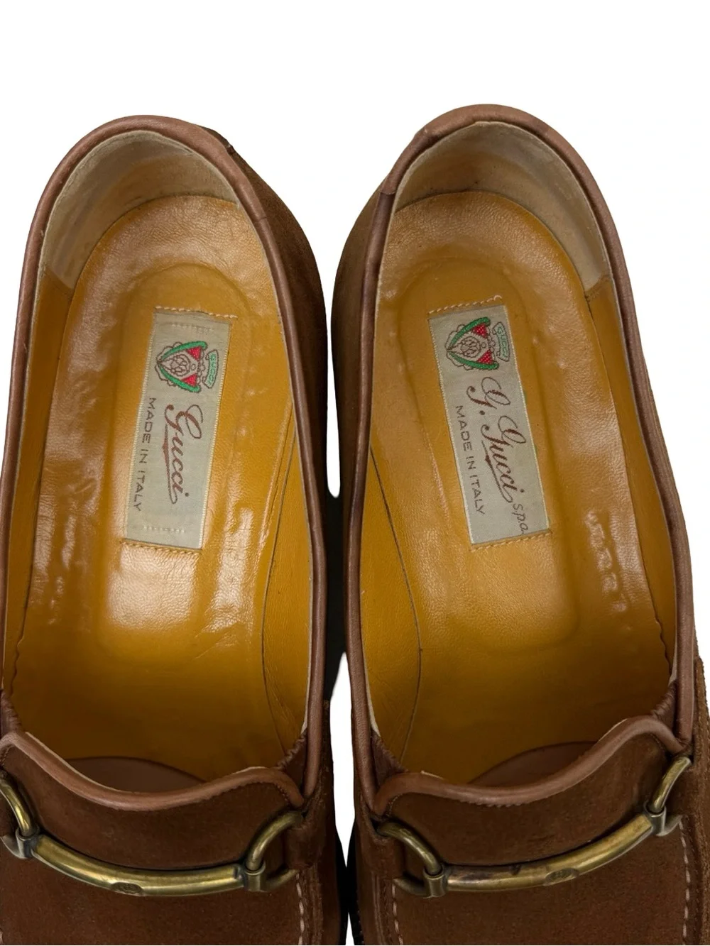 Vintage Gucci Horsebit Loafers Brown Suede Leather Dress Shoe 41 Italy 7.5